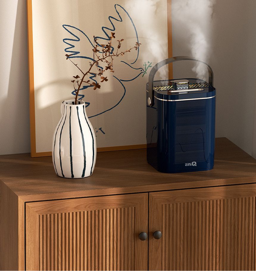 (화이트) 지니큐 대용량 LED 무드등 듀얼 가습기 ZQ-HM1800D/가습기/방가습기/침실가습기/사무실가습기/타