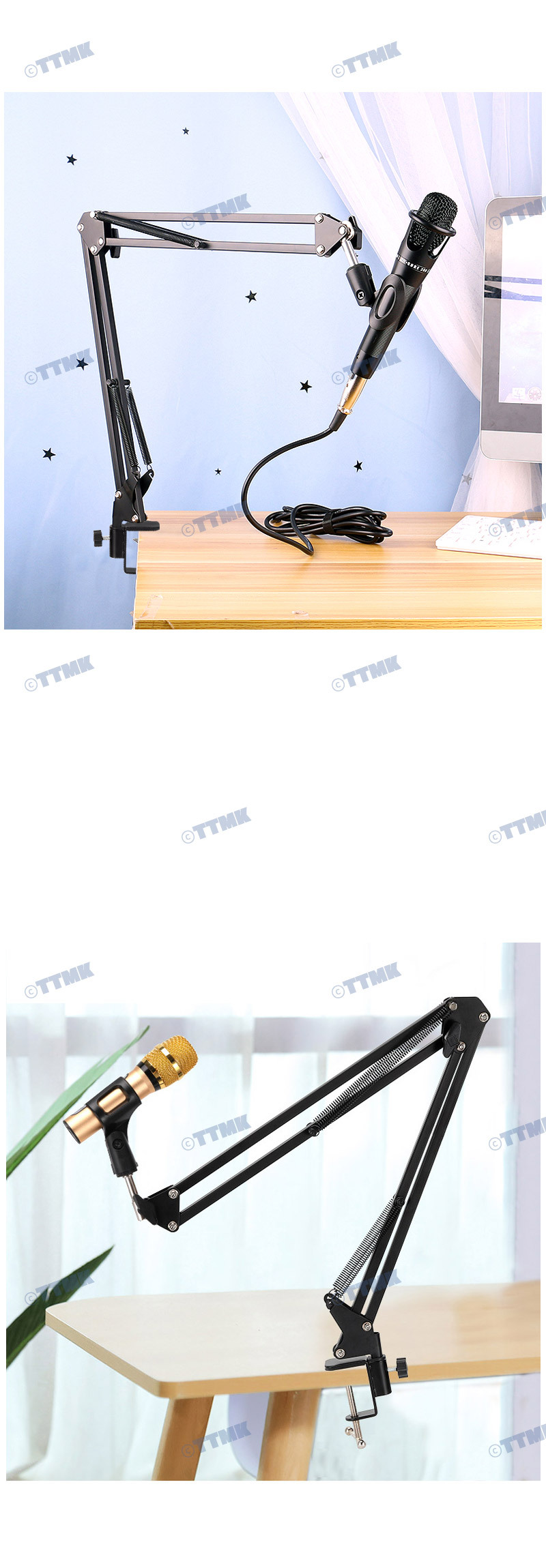 마이크 홀더 책상 거치대 방송 라이브 음향기기 녹음/카메라/마이크/데스크붐/스탠드/노래/음악/스튜디오/