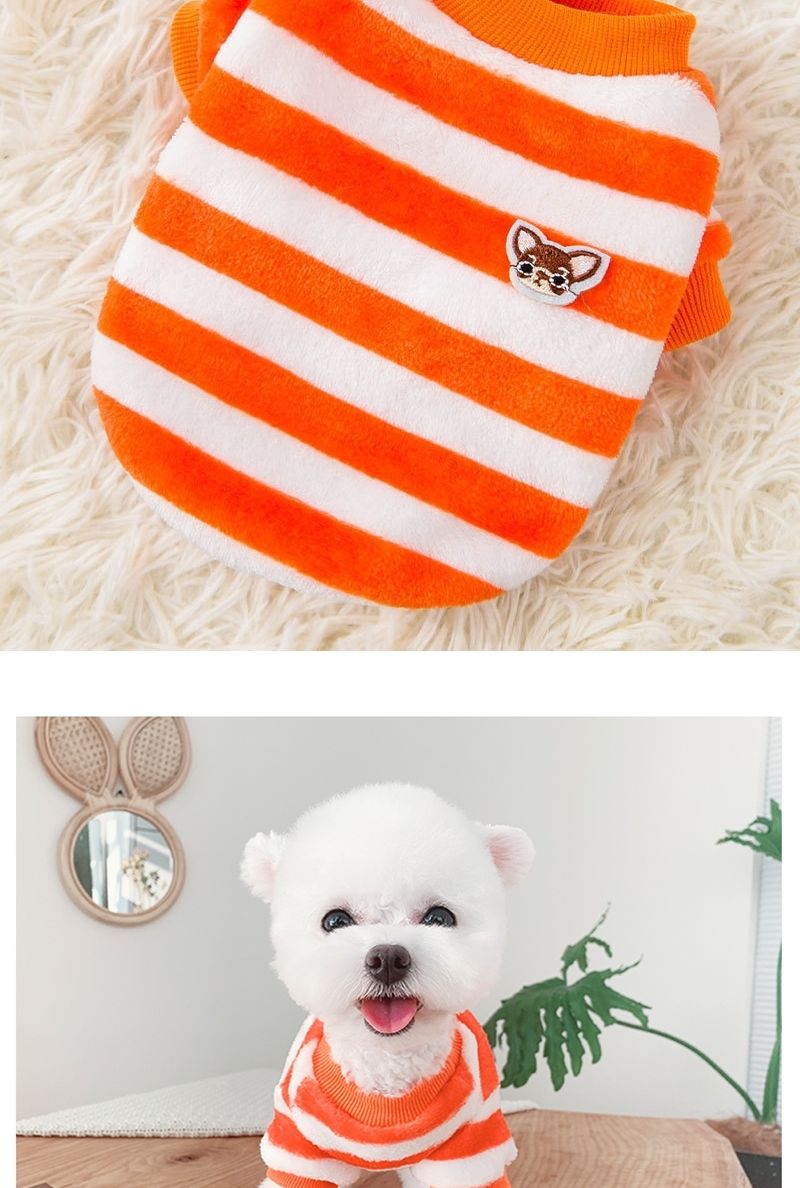 (BND-W07) 스트라이프 후리스 맨투맨 티셔츠 강아지옷/강아지옷/강아지겨울옷/강아지가을옷/강아지봄옷/강