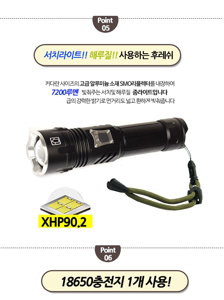 XHP90.2칩 LED 충전식 줌 랜턴 손전등 후레쉬 5600MAX/손전등/후레쉬/LED손전등/LED후레쉬/휴대용후레쉬/줌