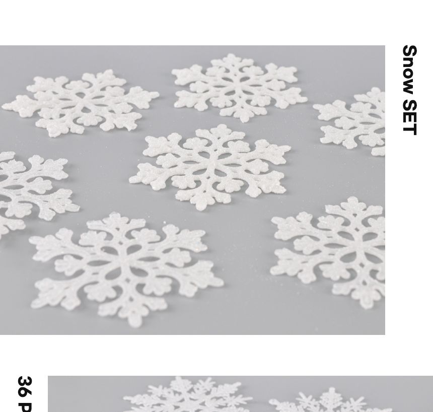 크리스마스장식설정세트(36개입) 트리장식/트리장식/크리스마스장식품/눈장식/눈장식품/눈결정체/크리스마