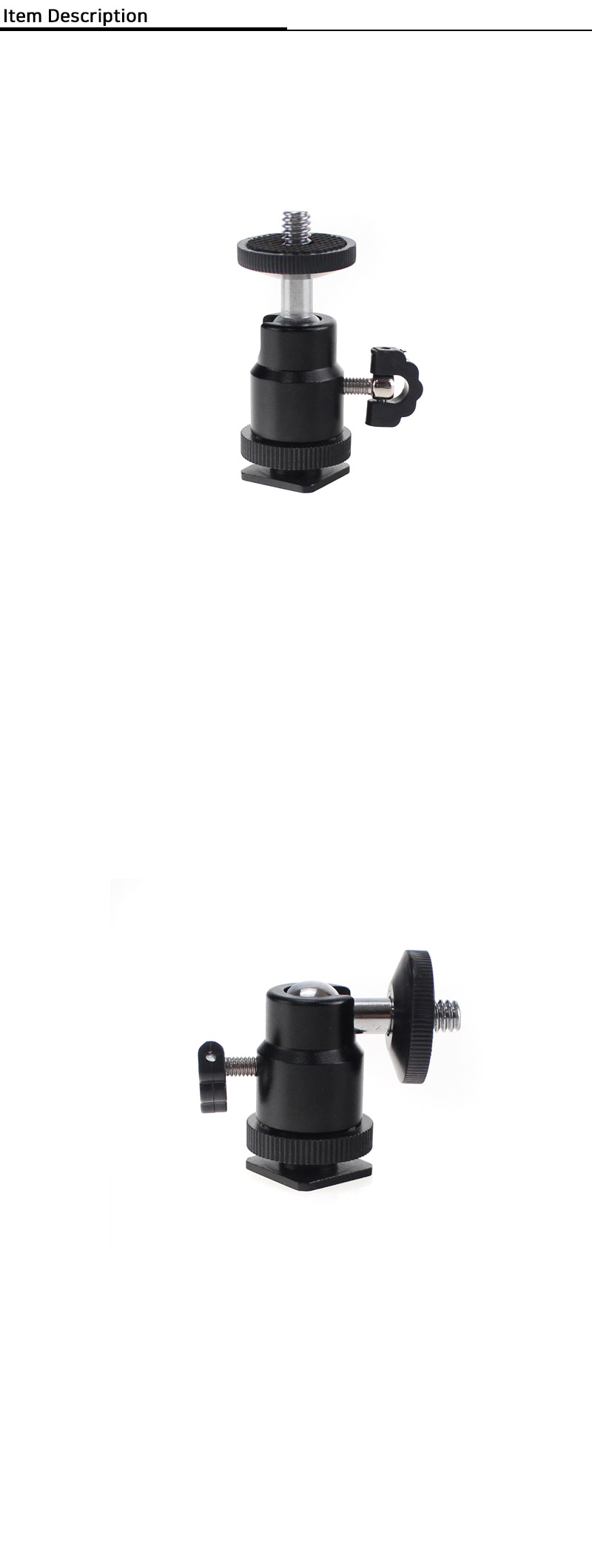 DSLR 카메라 핫슈 1 4 볼헤드 LED 조명 스마트폰 연결/액션캠부품/카메라부품/액션캠나사/액션캠스크류/액
