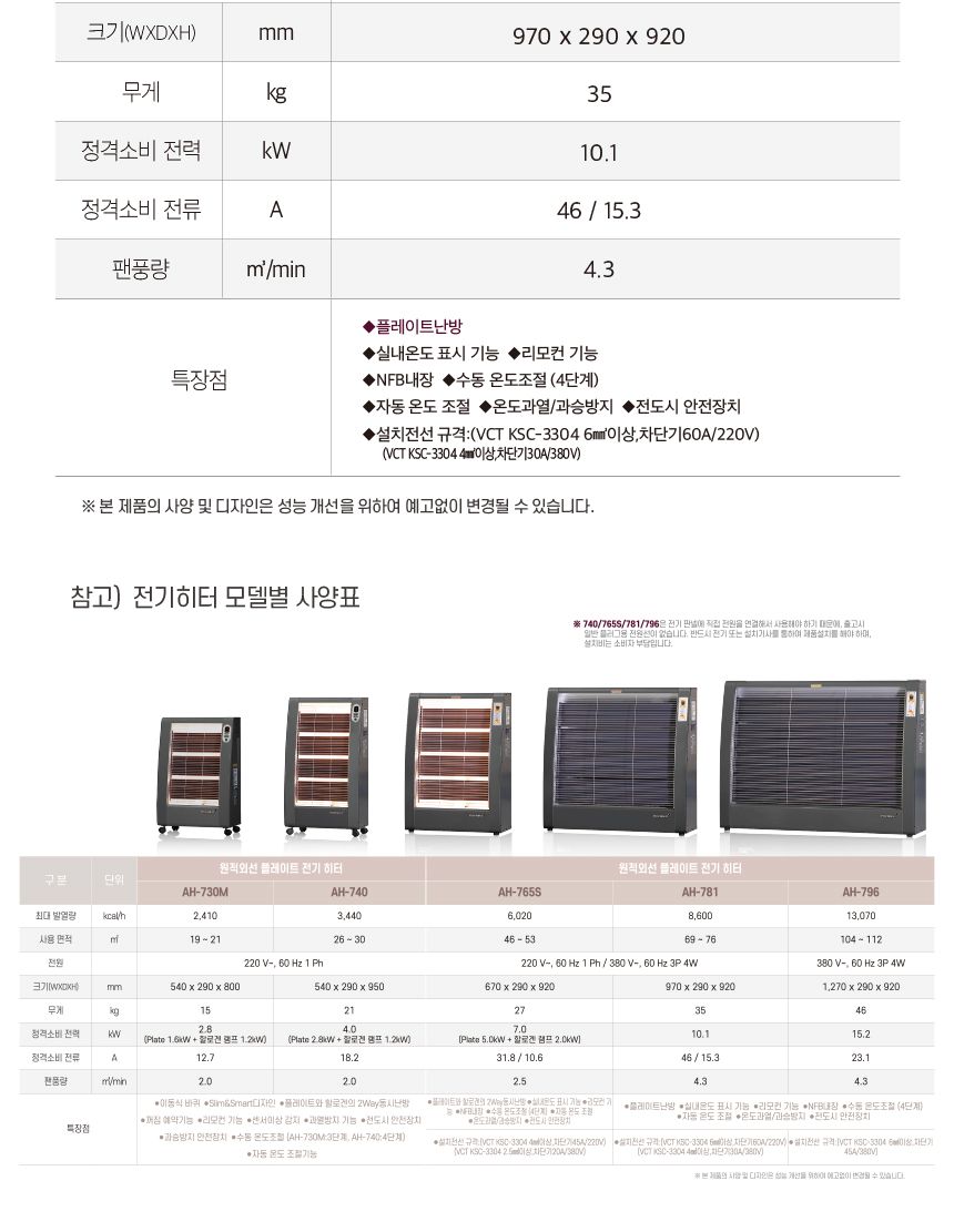 에어렉스 헵시바 전기히터 AH-781 23평형/전기스토브/전기난로/전기난로/에어랙스전기난로/산업용전기히터/