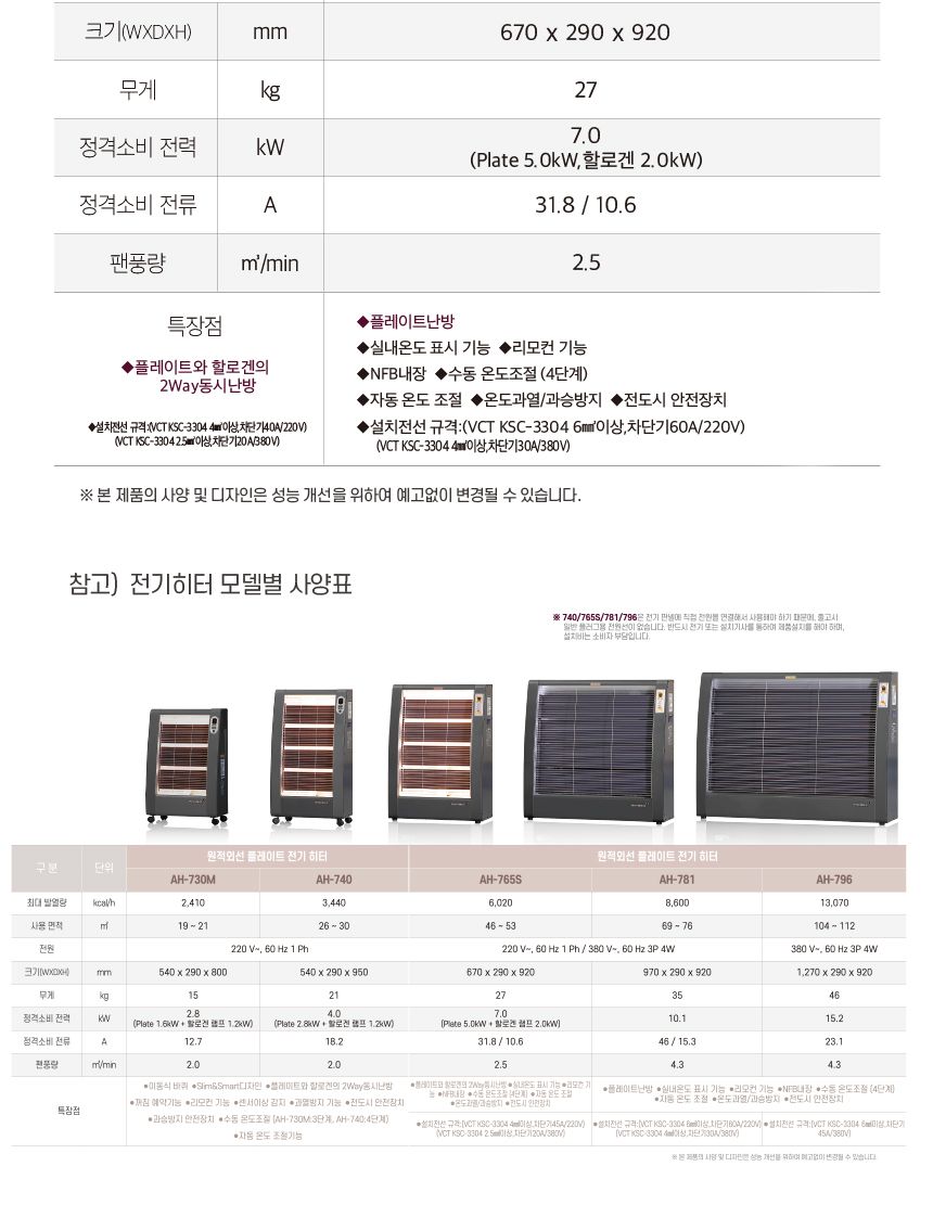 에어렉스 헵시바 전기히터 AH-765S 16평형/전기스토브/전기난로/헵시바전기난로/에어렉스전기난로/산업용전