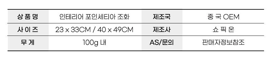 포인세티아 조화 중 테이블 겨울조화 크리스마스 트리/조화/파티조화/크리스마스꽃/조화화분/크리스마스조