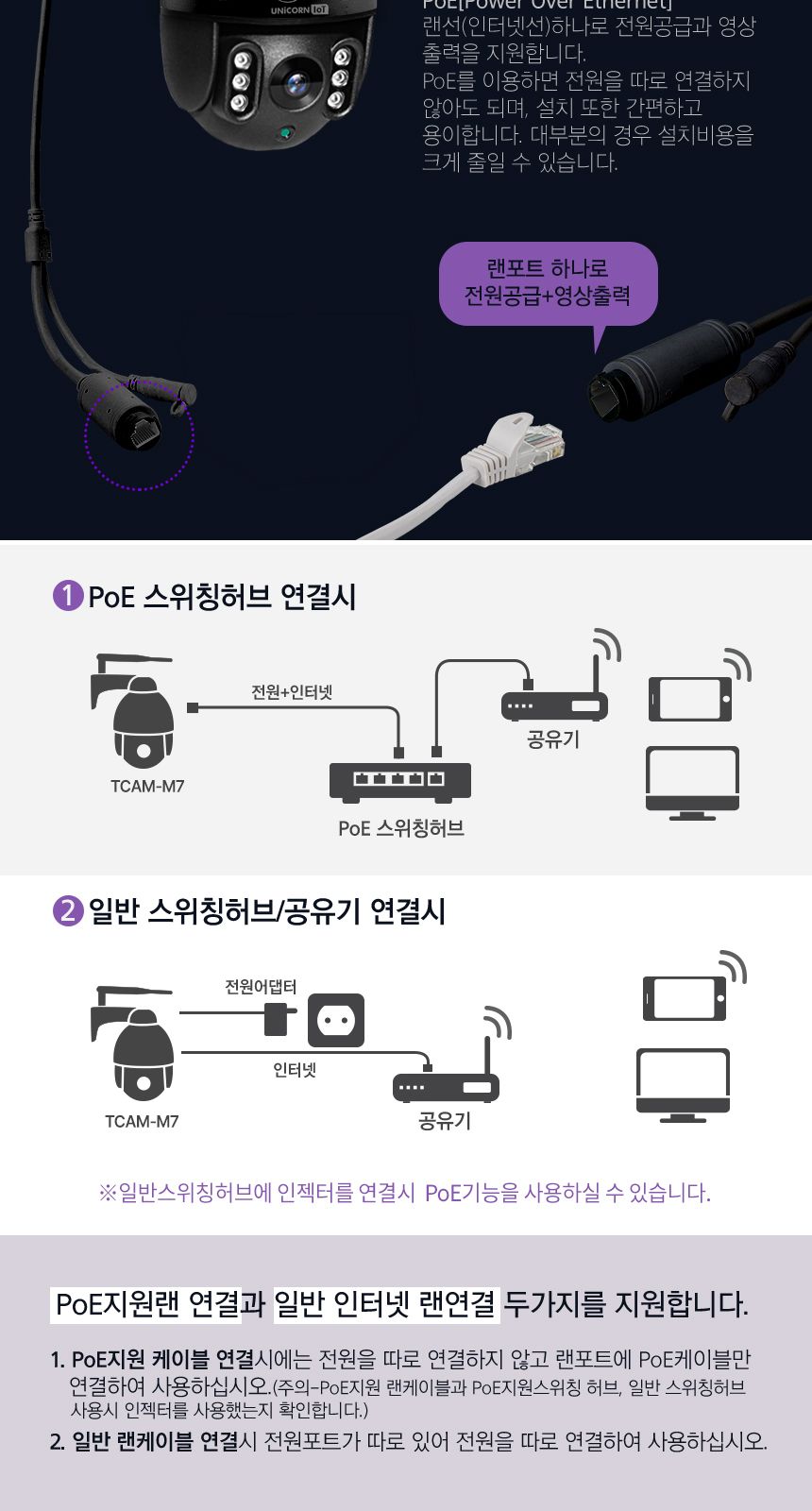 PoE지원 실외형CCTV 무선 보안 IP카메라 TCAM-M7/CCTV/가정용CCTV/홈CCTV/주택CCTV/실외CCTV/현관CCTV/감시