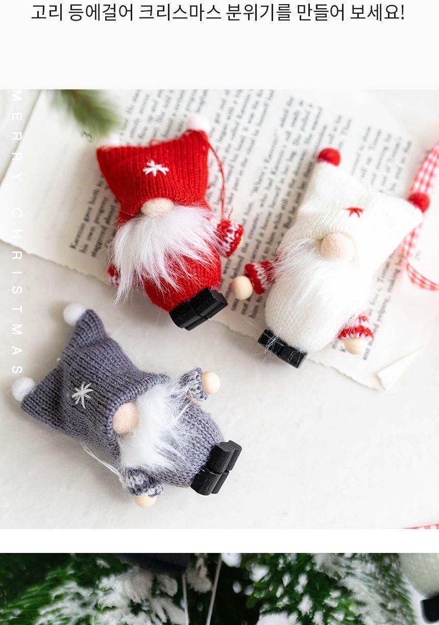 산타할아버지 크리스마스 트리 오너먼트 3개 세트/트리장식/오너먼트/크리스마스트리장식/트리꾸미기/트리