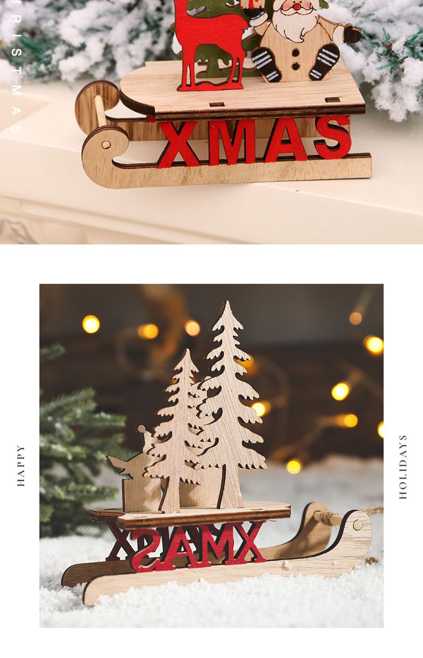 산타 썰매 크리스마스 우드 장식 소품 겨울 인테리어/산타장식/산타소품/산타장식품/크리스마스소품/크리스