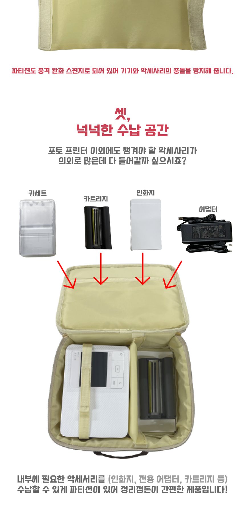 캐논 셀피 CP1500 포토프린터 CP시리즈 전용케이스/프린터/포토프린터/프린터가방/프린터파우치/포토프린터