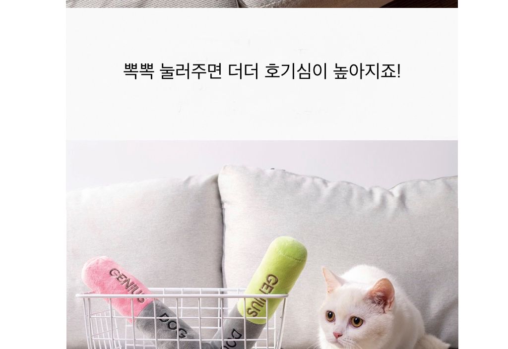 지니어스독 고양이 삑삑이 놀이 장난감/장난감/강아지장난감/댕댕이토이/애견토이/소리나는장난감/삑삑이장