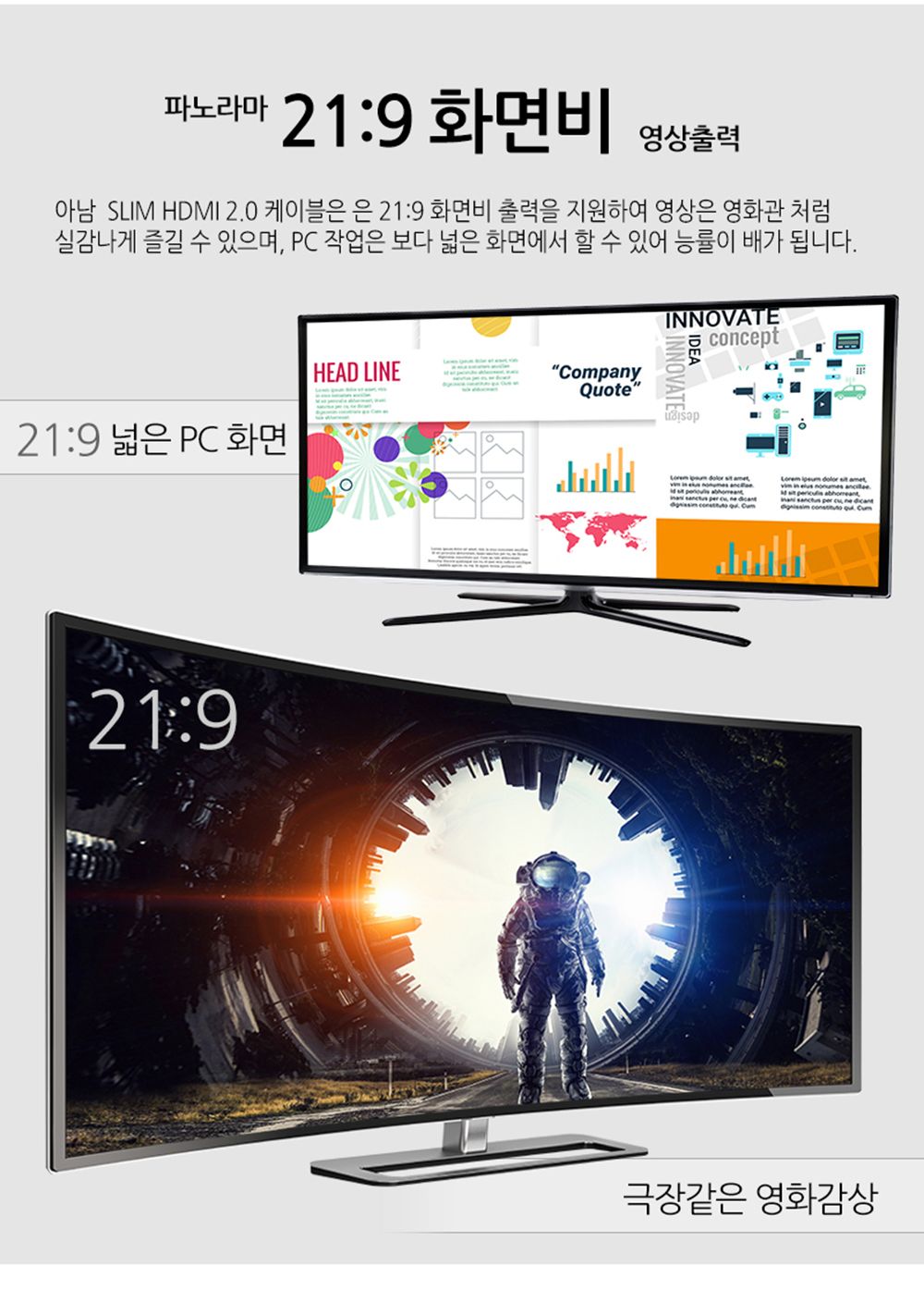 아남 UHD HDMI케이블 1.5M 빔프로젝터 노트북 영상/HDMI/HDMI케이블/HDMI선/모니터케이블/노트북용케이블/