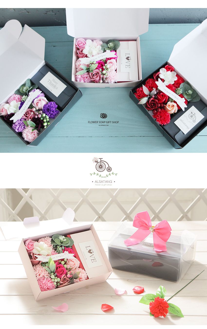 카네이션용돈박스(L) 레드 어버이날 생신 현금 선물/비누꽃상자/비누카네이션/카네이션박스/용돈박스/용돈