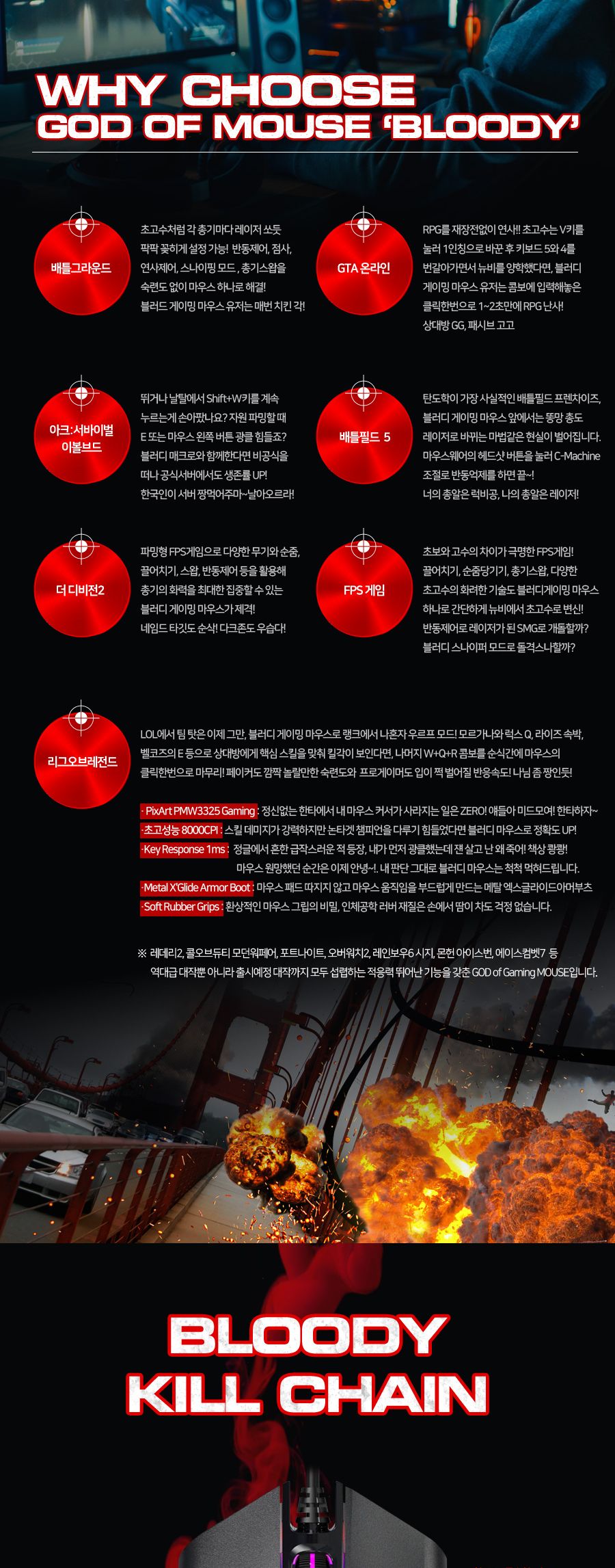 스카이디지탈 A4Tech BLOODY P91 게이밍 마우스/마우스/게임마우스/게이밍마우스/게임휠마우스/유선마우스/