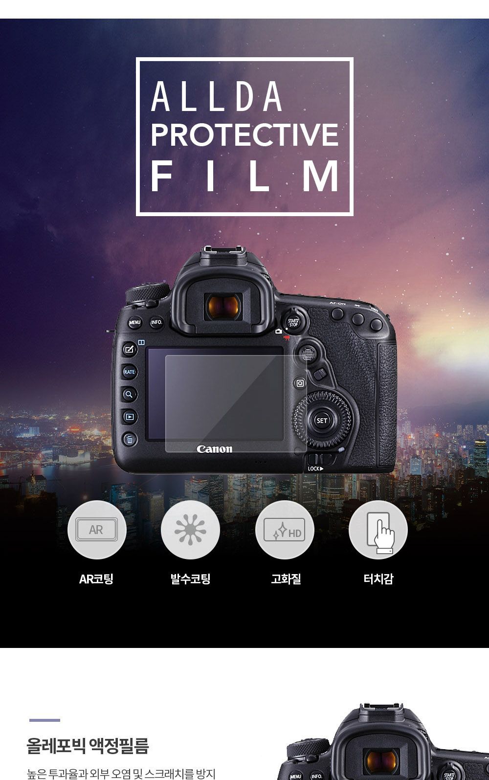 캐논 EOS R5 올레포빅 보호필름 전면2장상판2장 호환/캐논필름/캐논액정커버/캐논액정필름/캐논광택액정커