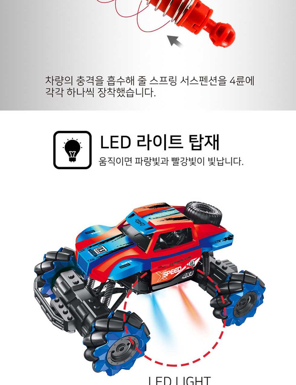 오프로드 엑스트림 레드블루 신개념 RC 무선카/RC카/모형카/모형자동차/오프로드카/무선오프로드카/어린이