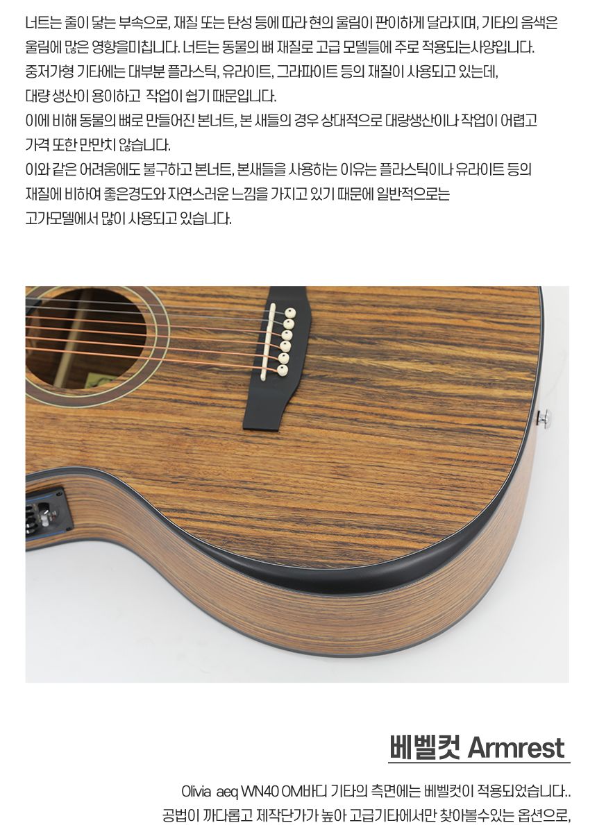 월넛 Olivia aeq WN40 OM바디 어쿠스틱 기타/기타/통기타/고급기타/선물용기타/기타선물/연습기타/연습용기