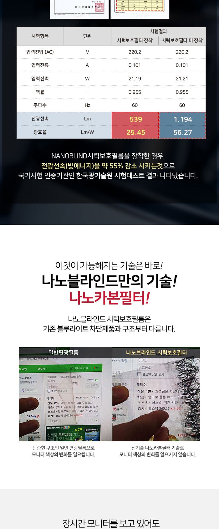NANOBLIND 시력보호필름 32 Wide-B 모니터보호필름/모니터필름/모니터보호필름/모니터용필름/눈부심방지필