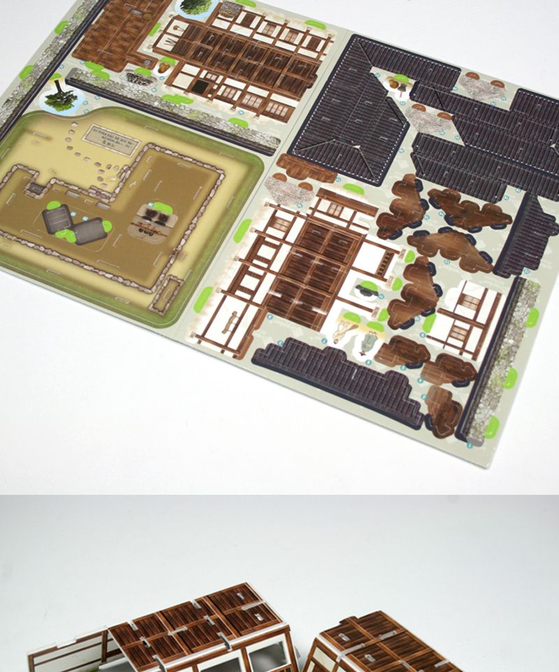 3D 입체퍼즐 - 한국의 전통가옥 기와집/입체퍼즐/3D퍼즐/취미퍼즐/수집용퍼즐/목재퍼즐/건축물퍼즐/건축물3
