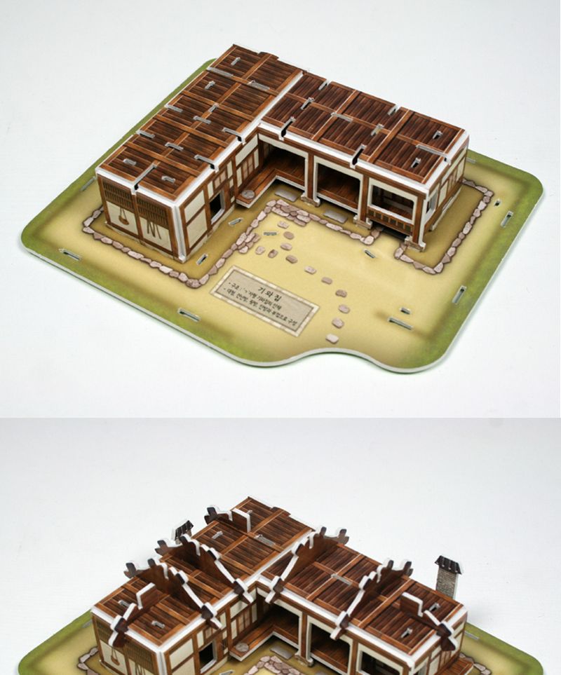 3D 입체퍼즐 - 한국의 전통가옥 기와집/입체퍼즐/3D퍼즐/취미퍼즐/수집용퍼즐/목재퍼즐/건축물퍼즐/건축물3