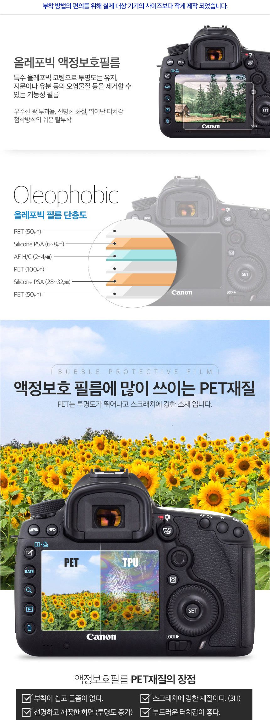 버블 LCD 액정필름 올레포빅 2장 니콘1 J5/보호필름/액정보호/액정필름/액정보호필름/디카용품/디카필름/디