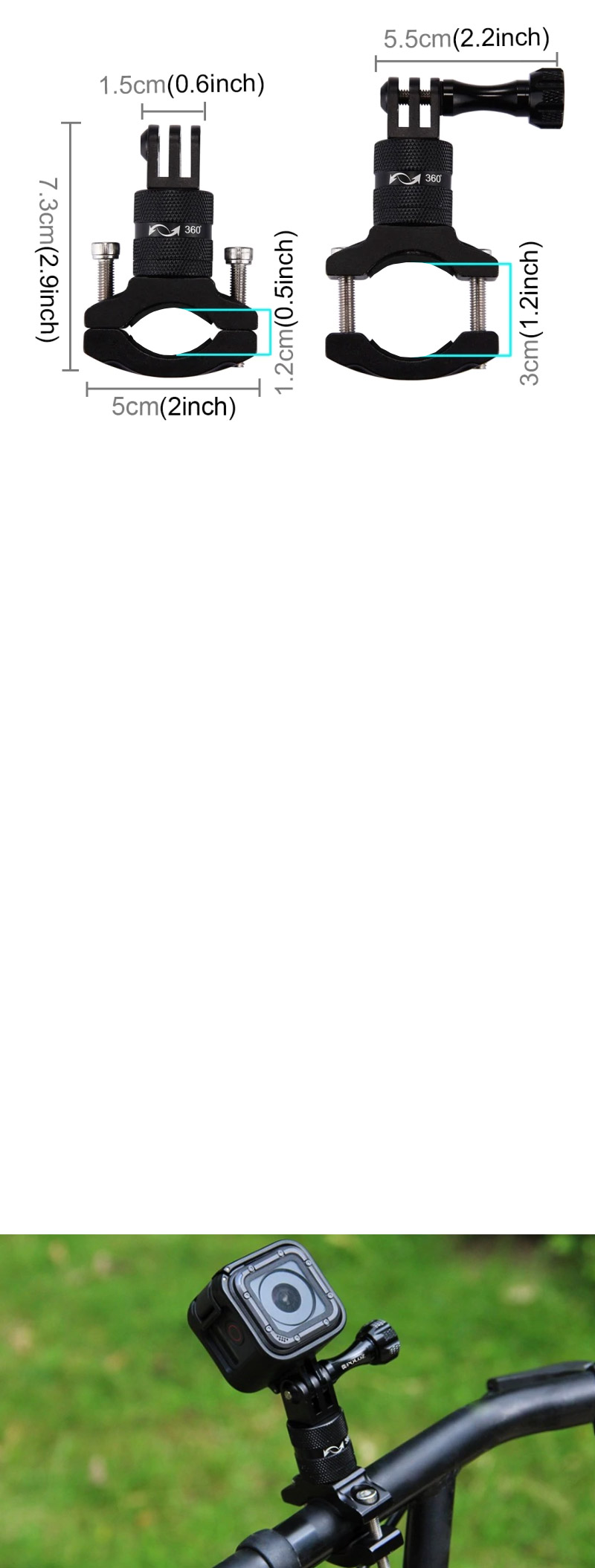 GOPRO9 악세서리 자전거 바이크 핸들 거치대 마운트/자전거캠거치대/바이크캠거치대/액션캠거치대/액션캠용