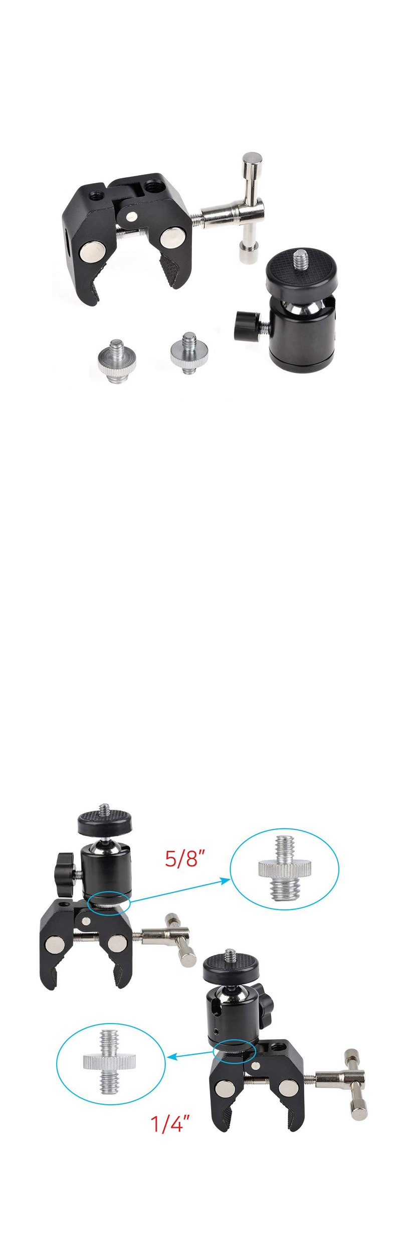 고프로9 호환 슈퍼 클램프 볼헤드 마운트 방송 촬영/액션캠부품/카메라부품/액션캠나사/액션캠스크류/액션