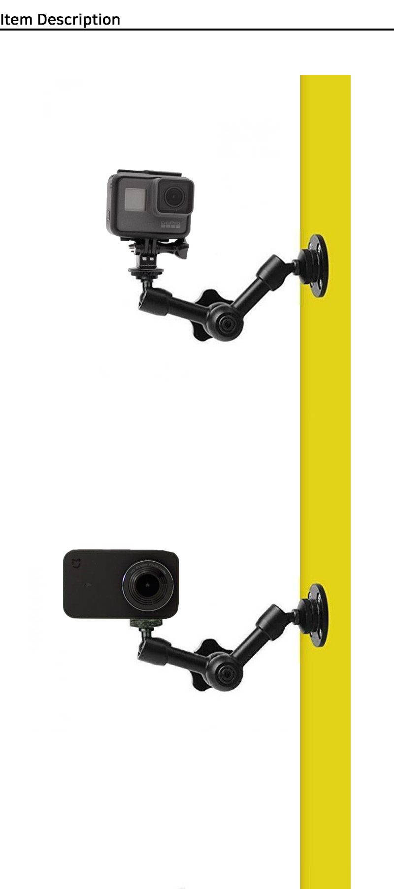 GOPRO9 악세서리 액션캠 벽걸이 브라켓 매직암 마운트/벽부착마운트/캠벽마운트/액션캠벽걸이/캠부착부품/