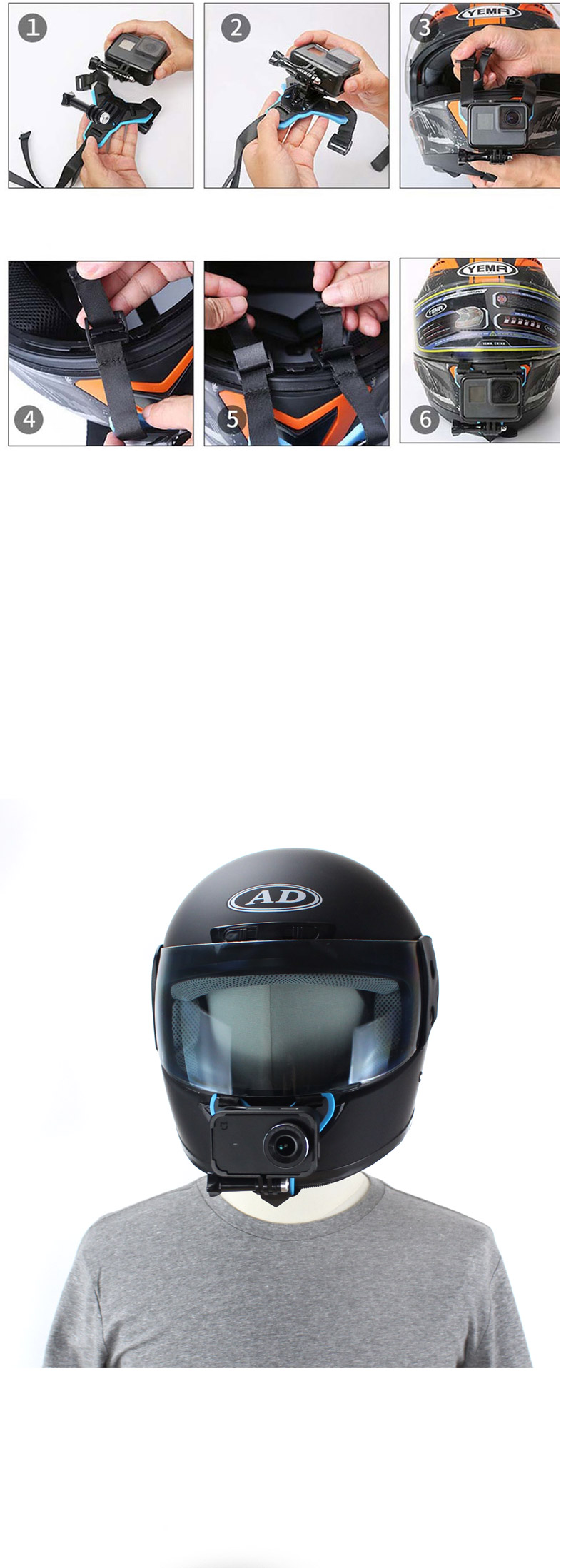 GOPRO9 악세서리 헬멧 턱 액션캠 장착 부착 오토바이/헬멧마운트/헬멧캠마운트/헬멧용캠마운트/액션캠마운