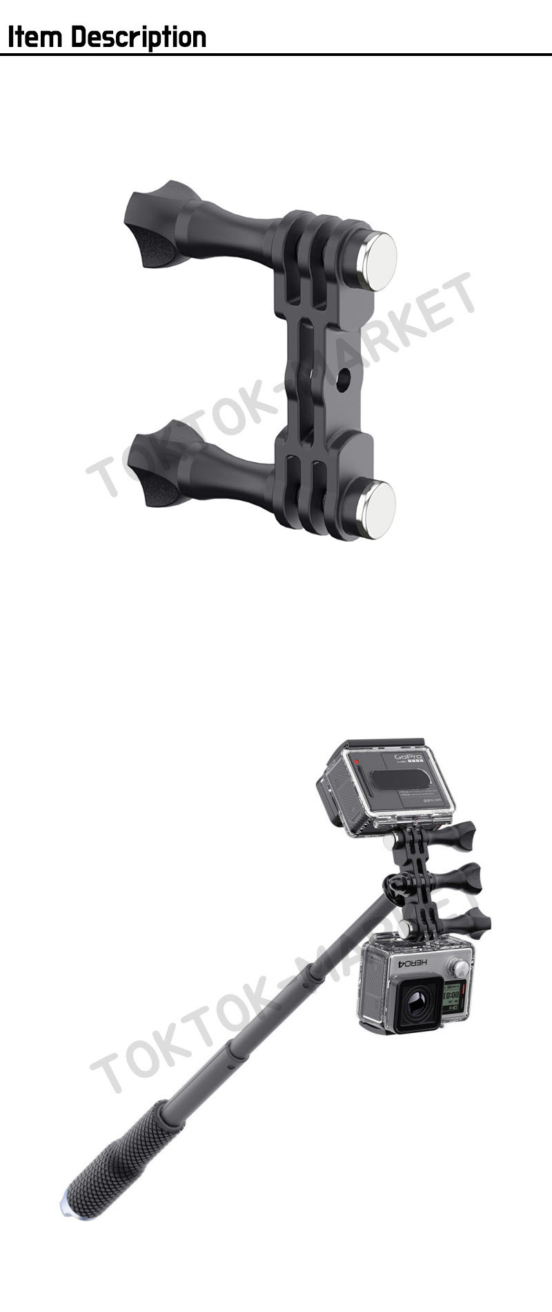 GOPRO9 악세서리 듀얼 마운트 더블 양방향 360도 촬영/더블마운트/캠마운트/액션캠마운트/듀얼마운트/캠듀