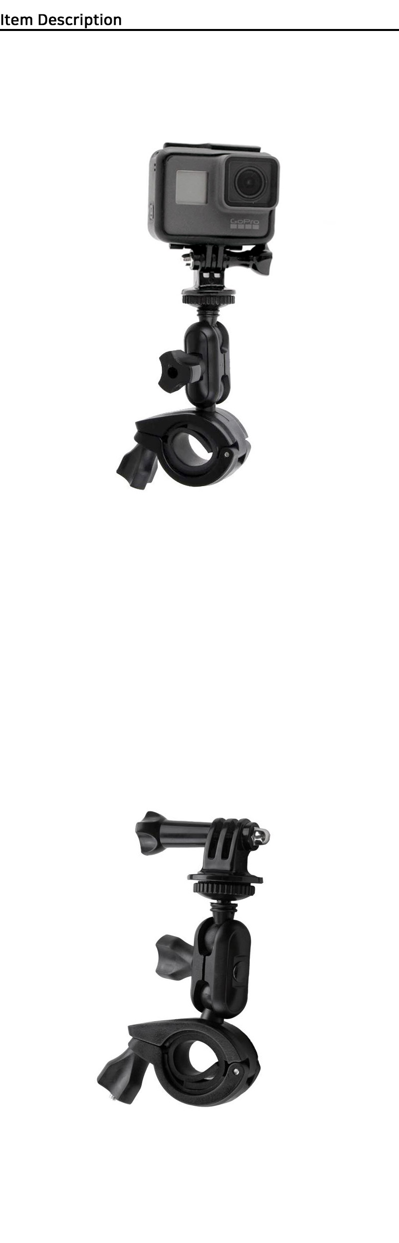 고프로9 호환 핸들 폴 마운트 자전거 액션캠 램 주행/자전거캠거치대/바이크캠거치대/액션캠거치대/액션캠