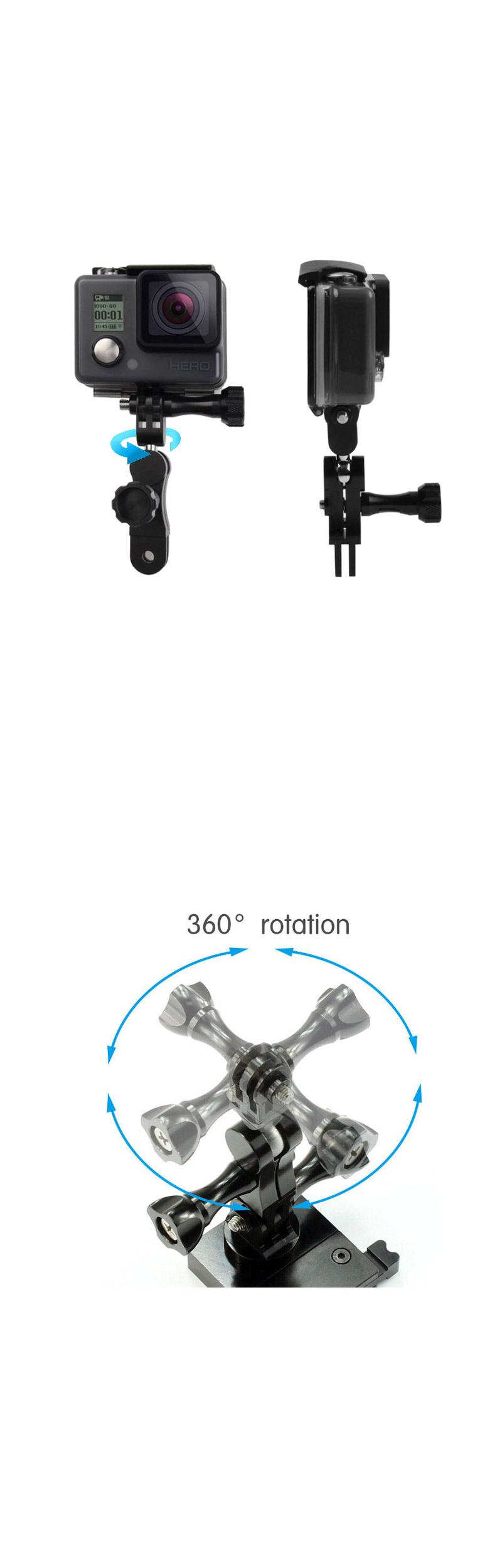 고프로9 호환 볼 조인트 마운트 매직암 360도 회전/자전거캠거치대/바이크캠거치대/액션캠거치대/액션캠용