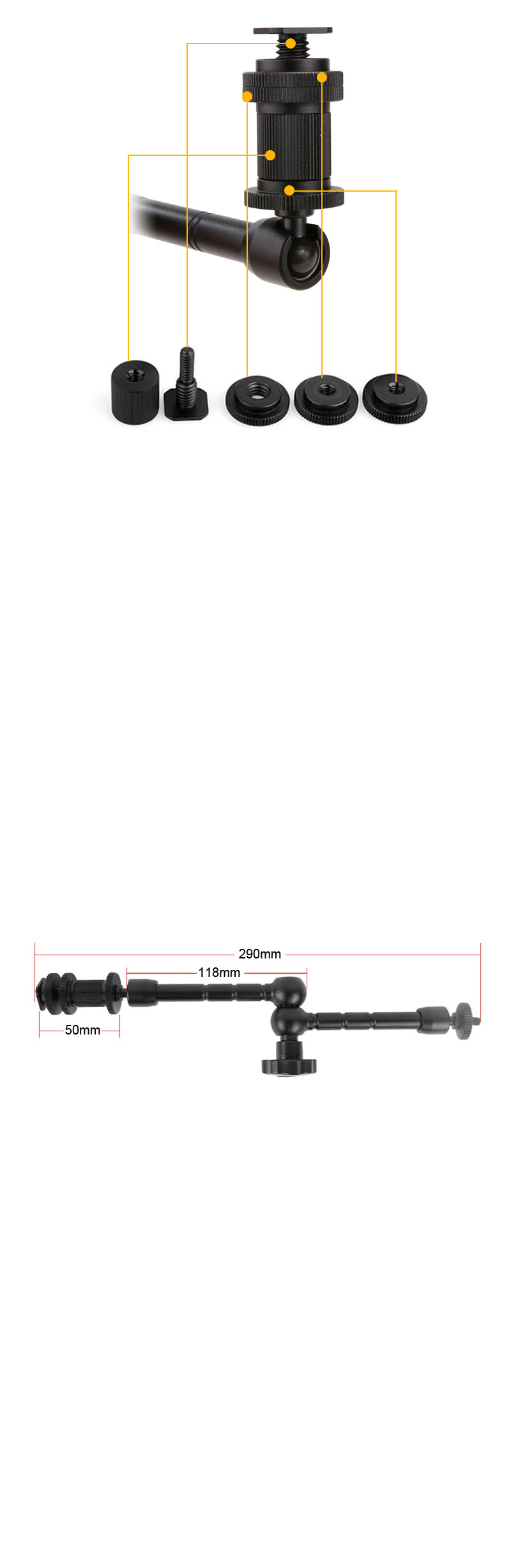 고프로9 호환 슈퍼 클램프 매직암 마운트 방송 촬영/자전거캠거치대/바이크캠거치대/액션캠거치대/액션캠용