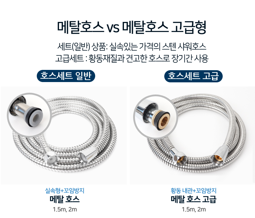 뿔헤드 샤워기 고급메탈호스세트 1.5m 화장실 샤워줄/교체형샤워기/샤워셋트/샤워기세트/샤워기세트/기능성