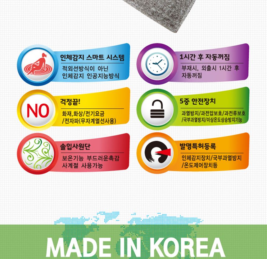 유파 인체감지 국산 전기 카페트(100x180cm)EKM-80NPS/자취템/자취전기요/유파전기매트/유파전기요/안심전