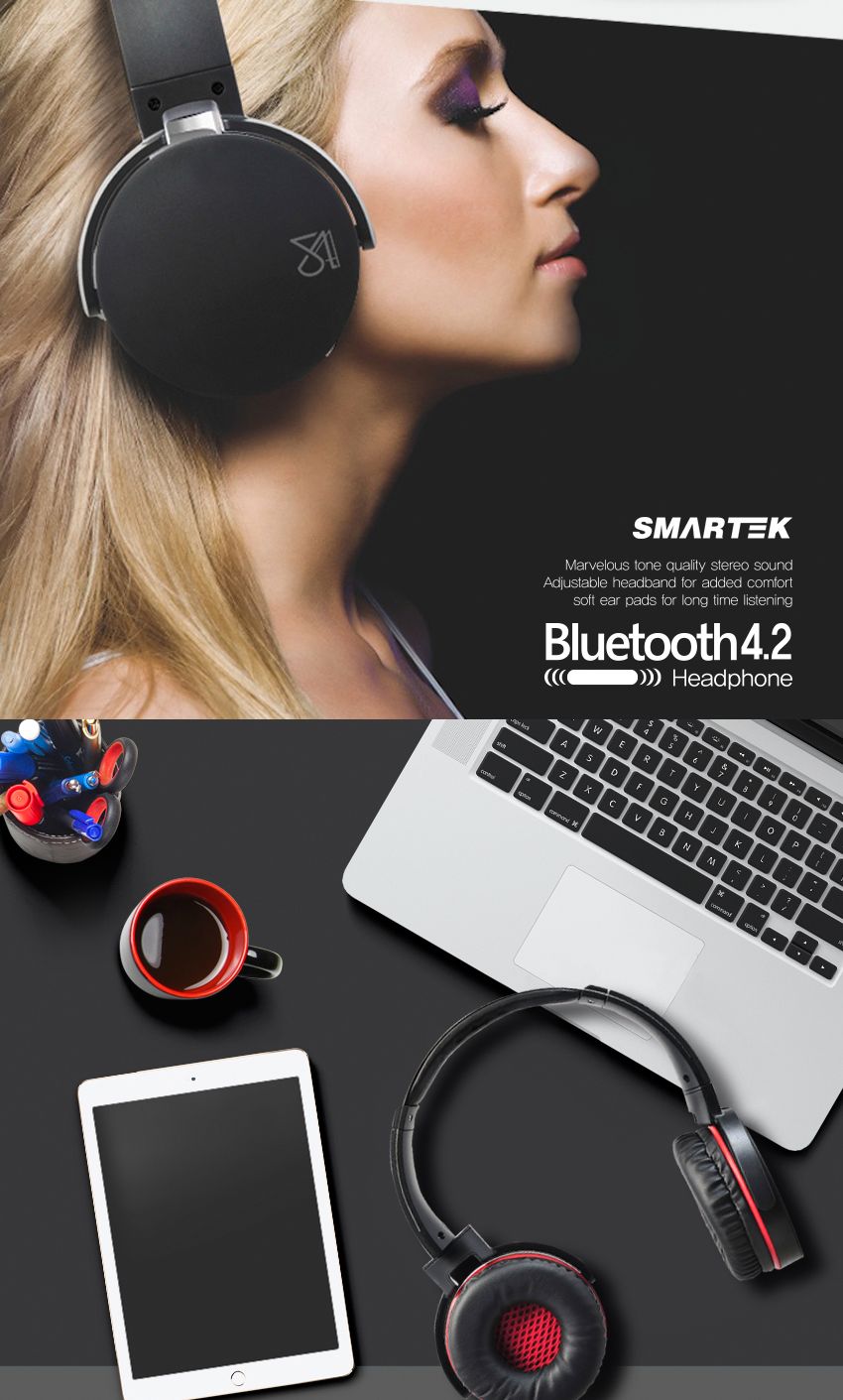 스마텍 블루투스헤드폰 STBT-H200 풍부한사운드 통화/헤드폰/헤드셋/무선헤드폰/무선헤드셋/블루투스헤드폰