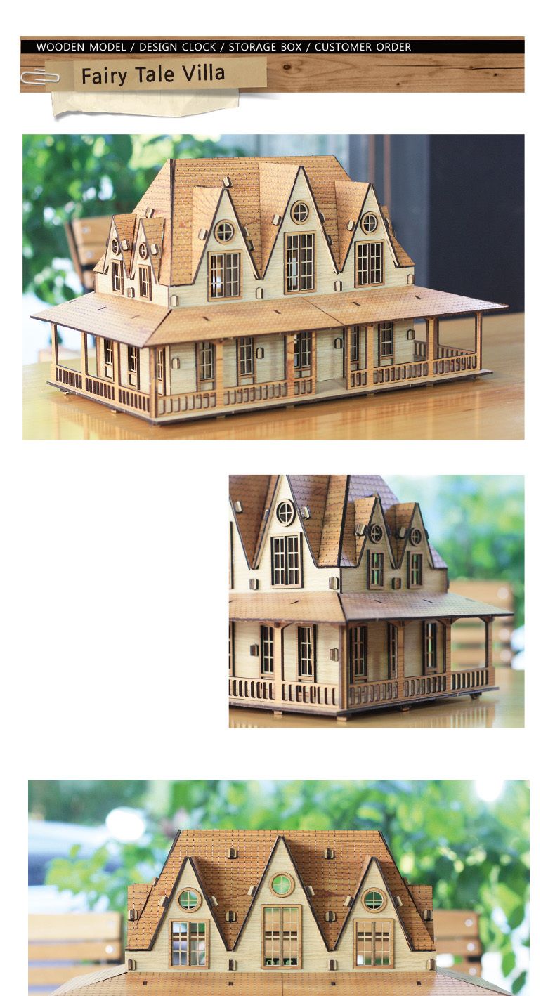 (BD-04) 미니어쳐 페어리 테일 빌라 SY440006/우드하우스만들기/입체하우스만들기/인테리어소품/모형/모형