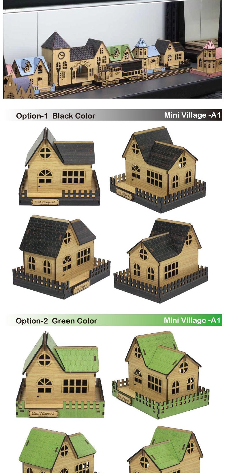 (BD-16) 미니어쳐 미니빌리지 A1 (집) SY440019/우드하우스만들기/입체하우스만들기/인테리어소품/모형/모