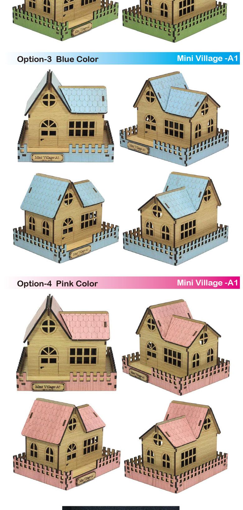(BD-16) 미니어쳐 미니빌리지 A1 (집) SY440019/우드하우스만들기/입체하우스만들기/인테리어소품/모형/모