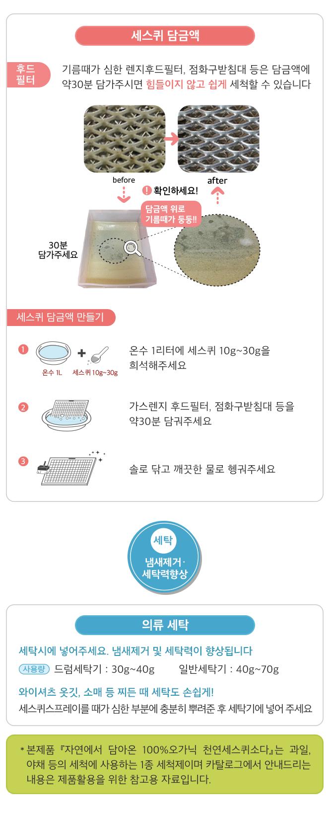 샤본다마 자연에서 담아온 천연세스퀴소다 1kg/베이킹소다/가루베이킹소다/설겆이세제/세척제/다목적세제/