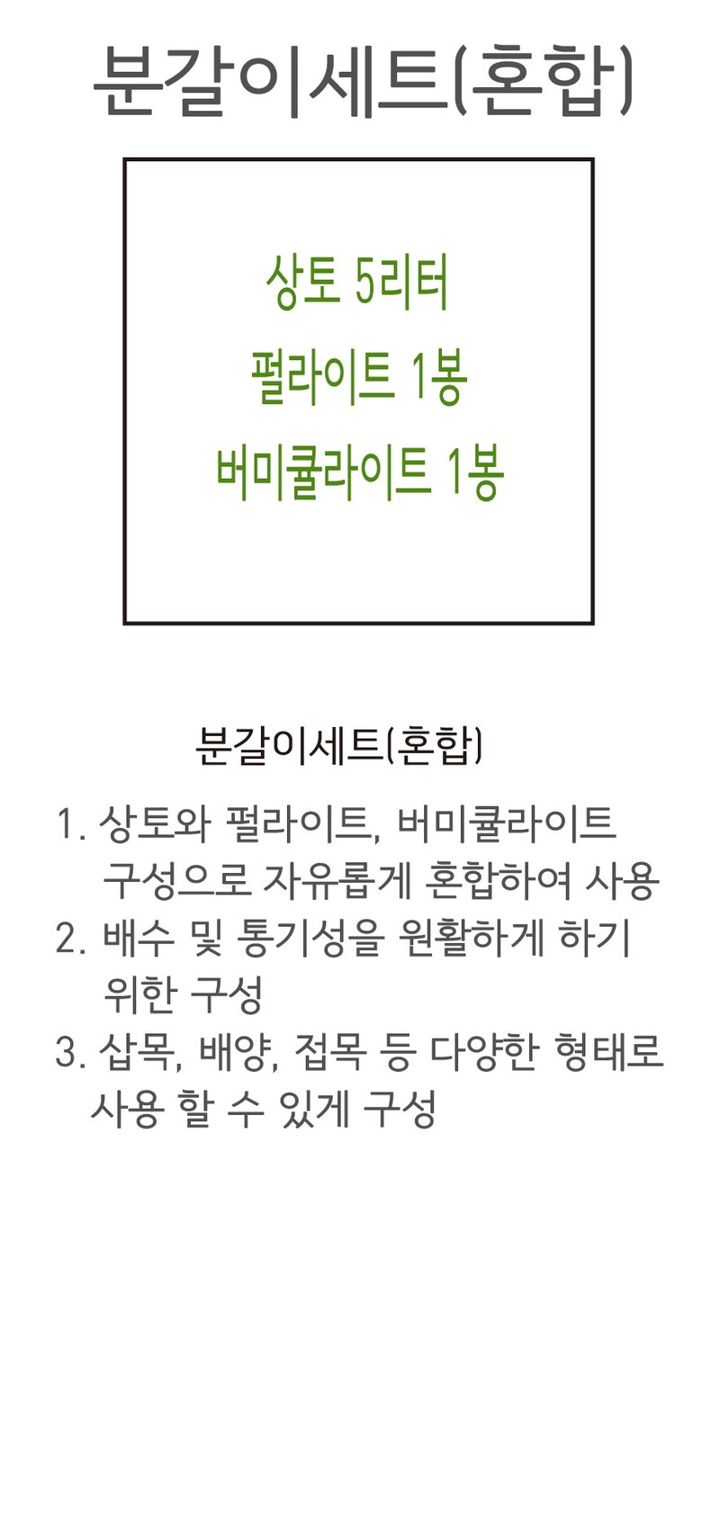 분갈이 혼합세트 상토 질석 펄라이트 연이네리틀팜/분갈이/분갈이흙/화분흙/식물가꾸기/흙세트/원예흙/분갈