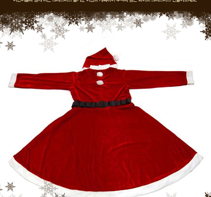 형 원피스 산타복세트 산타복장 산타의상/산타모자/산타복장/산타복/변장/산타용자루/산타의상/산타변장의
