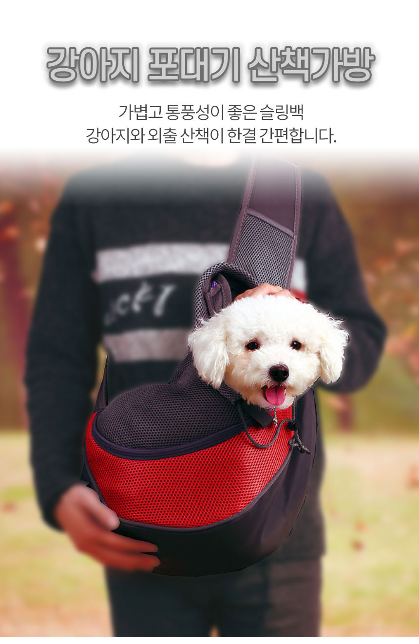 (하늘색 대형) 강아지 포대기 산책가방/강아지산책가방/강아지포대기/강아지아기띠/고양이산책가방/고양이