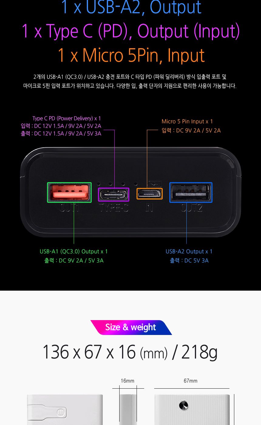 MPLUS 18W 10000mAh PD C타입 고속 보조배터리 M-12Q/배터리/보조배터리/밧데리/보조밧데리/고속배터리/고