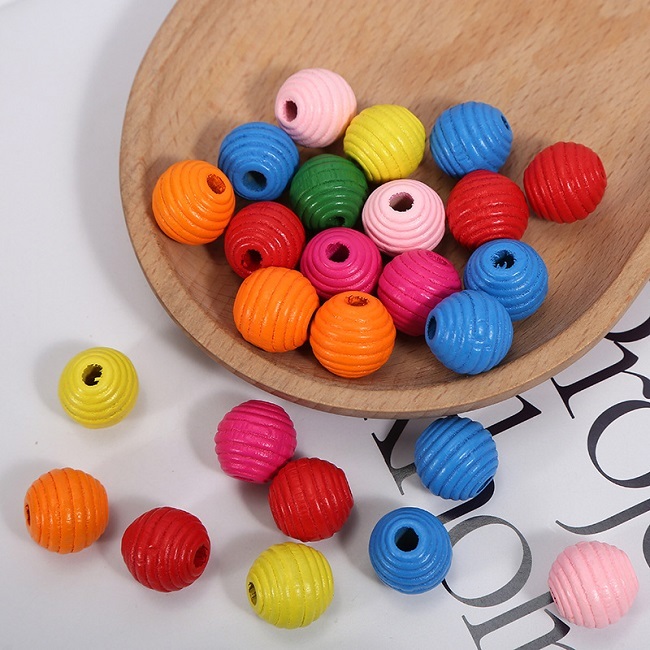 칼라 골뱅이 원형 나무비즈 대용량 500g 조각나무/우드비즈/나무비즈/비즈/비즈공예/비즈재료/공작재료/공