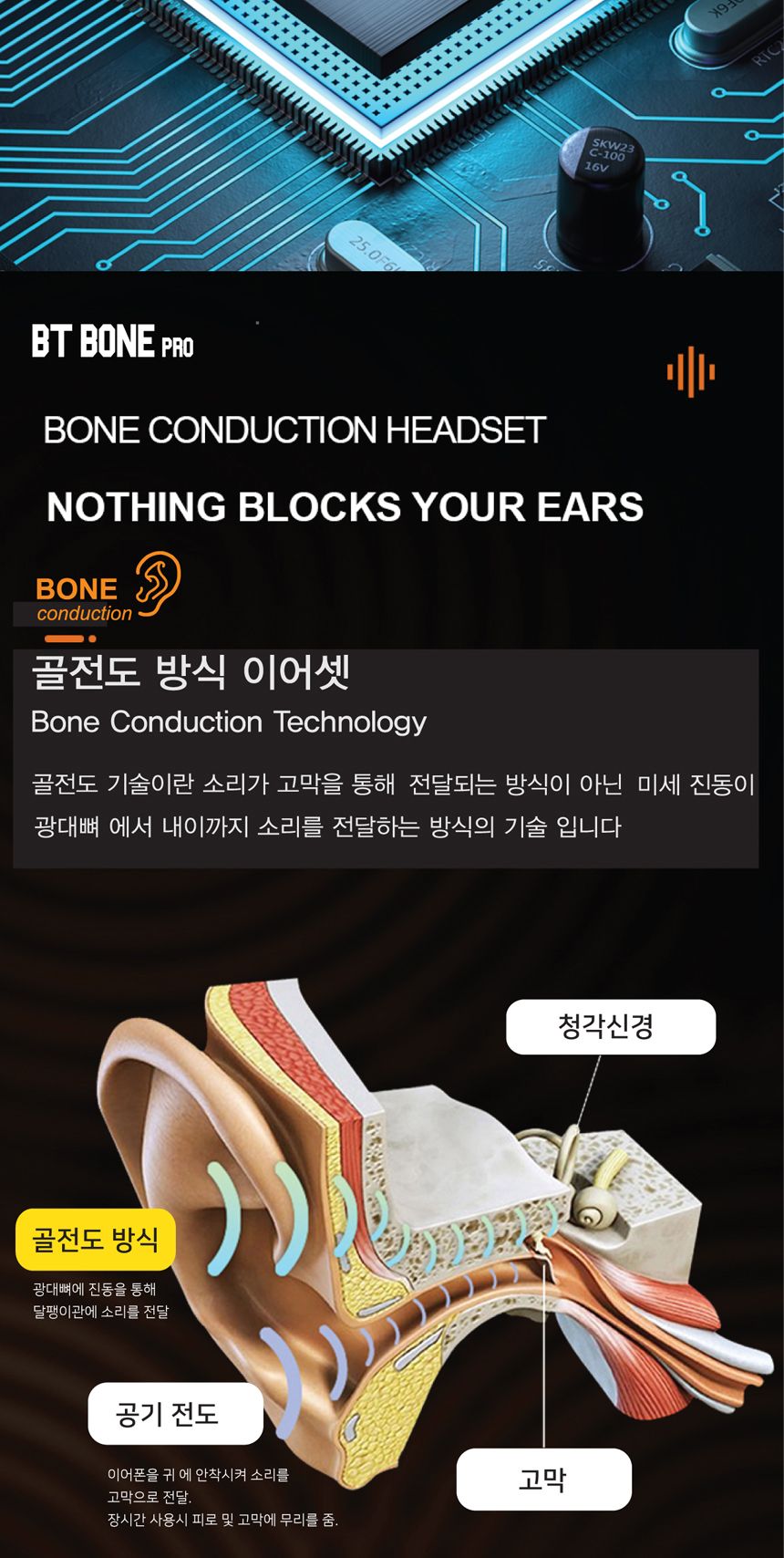 아남 골전도블루투스 BT BONE PRO 통화 음악 5.0/이어폰/이어셋/골전도/골전도이어폰/골전도이어셋/블루투