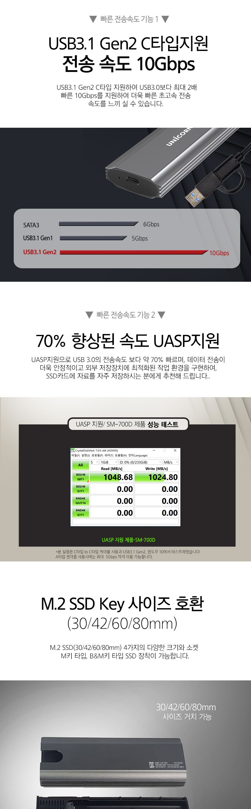 SM-700D NVMe SATA M.2 SSD듀얼케이스 USB AC겸용/가성비좋은/실용적/사용이편리한/휴대하기좋은크기/간편