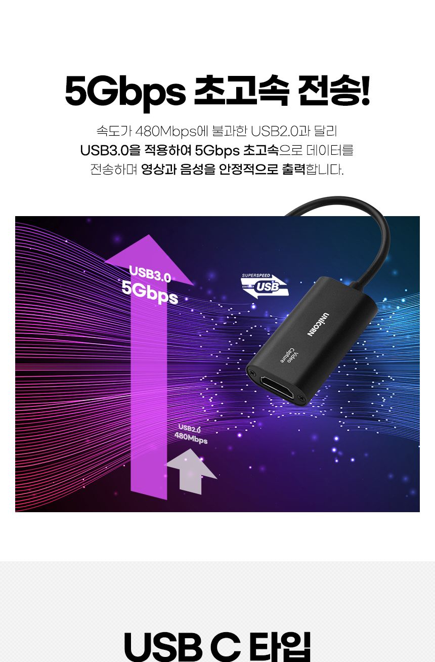 VC-200C C타입 4K 60Hz HDMI 비디오캡쳐보드 영상녹화/캡쳐보드/비디오캡쳐카드/캡쳐카드/영상편집기/영상