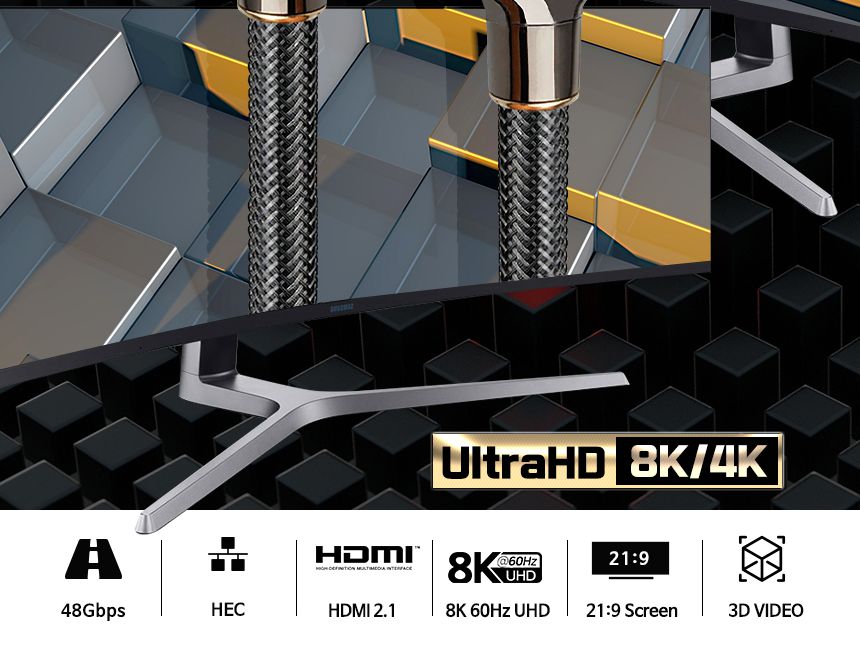 케이네트 8K 메탈 hdmi 2.1 케이블 길이 0.5m/DISPLAYPORT/디피케이블/DP케이블/디스플레이포트/모니터케이