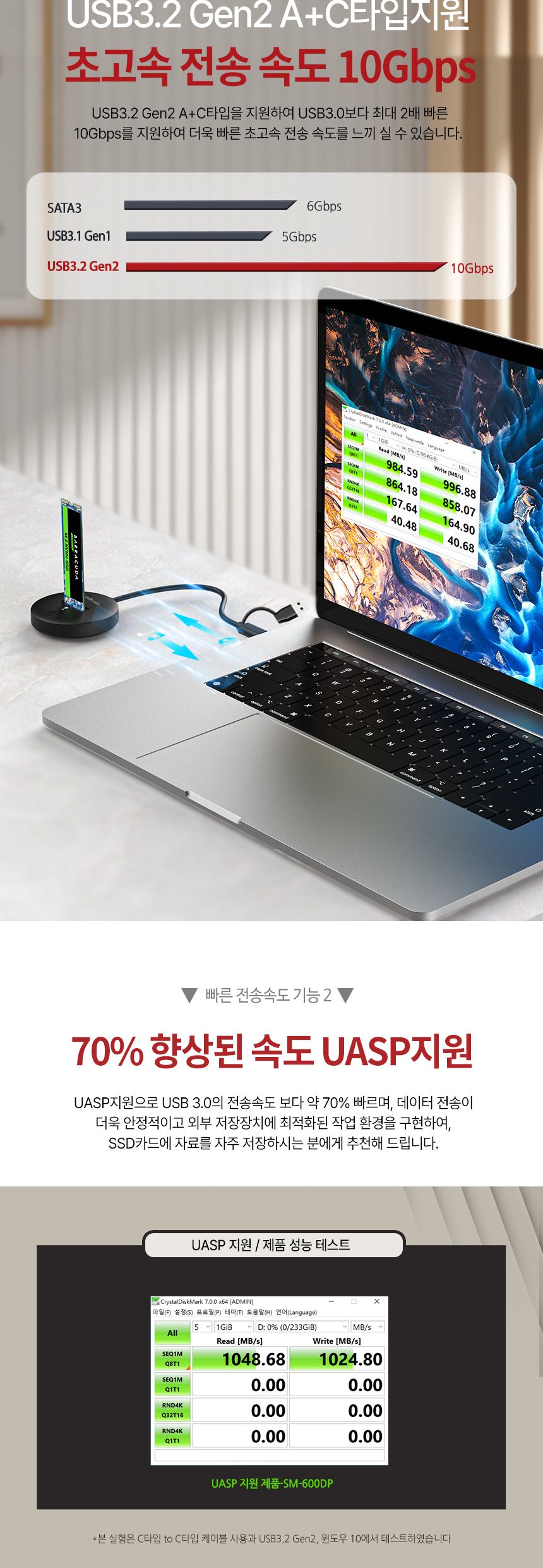 유니콘 NVMe SSD 도킹스테이션 M.2외장케스SM-600DP/외장/케이스/하드케이스/SSD외장하드/SSD외장케이스/SS