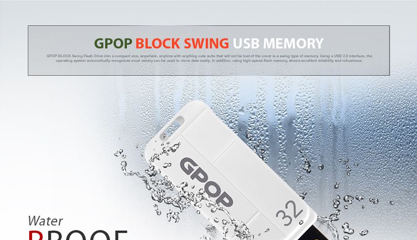 GPOP USB 8GB 화이트/USB/유에스비/USB메모리/USB8GB/이쁜USB/슬림USB/슬림유에스비/유에스비8GB/8기가USB/